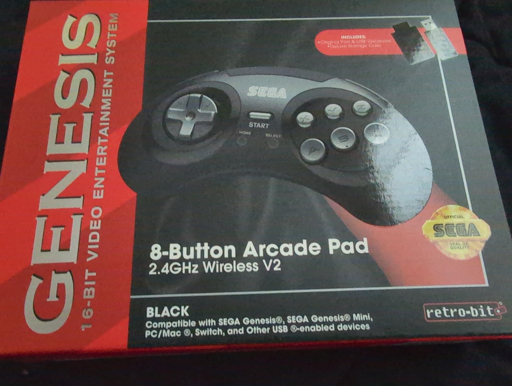Retro-Bit SEGA Genesis 2.4 GHz 8-Button Wireless Controller - (Black) customer photo 1
