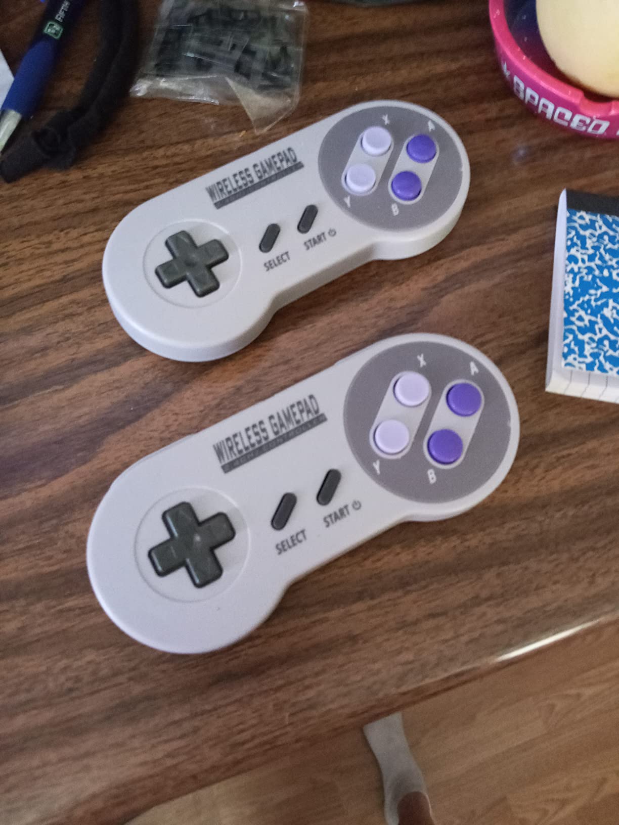 2 Pack Wireless USB SNES Controller for Windows PC, macOS (Purple/Gray) customer photo 1