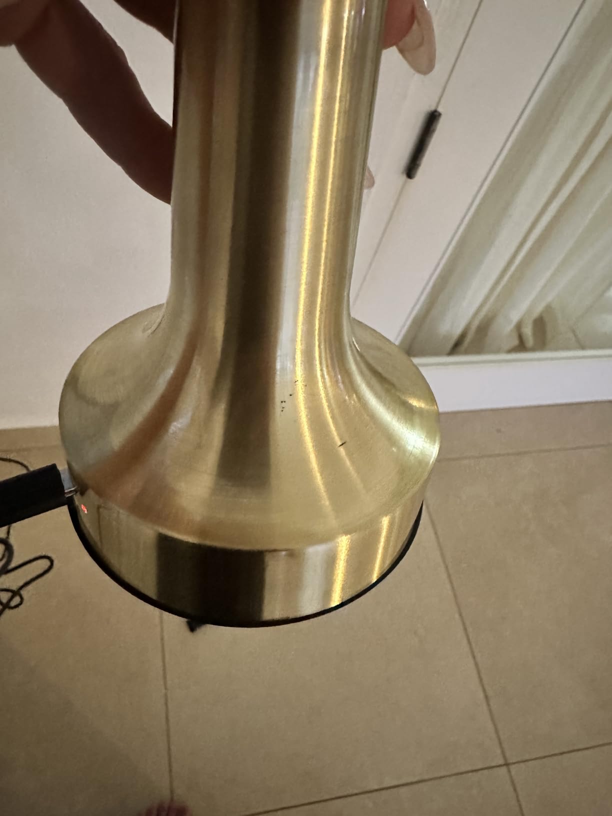 O'Bright Dome Cordless Rechargeable LED Mushroom Table Lamp, Gold customer photo 2