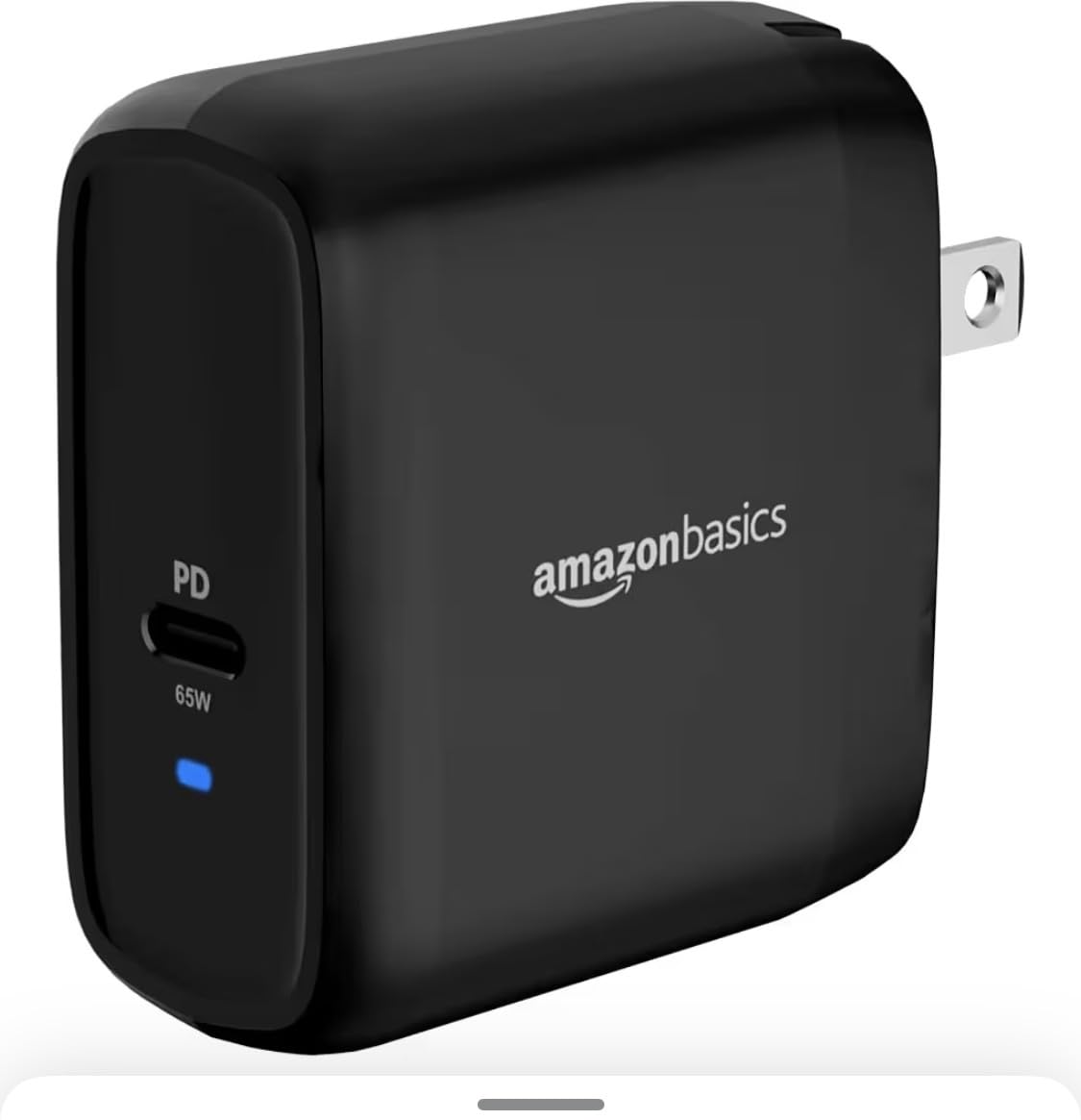 Amazon Basics 65W One-Port GaN USB-C Wall Charger with Power Delivery PD 3.0, Foldable Plug, Portable, Fast Charging for Laptops, Tablets & Phones, Non-PPS, Black customer photo 2