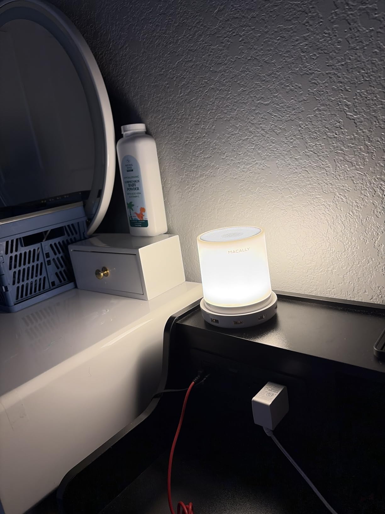 Macally Small Touch Lamps for Nightstand - Bedside Lamp with USB Port - 3 Way Dimmable Short Table Lamp for Small Spaces - Use as Night Light and Charger in Bedroom customer photo 1