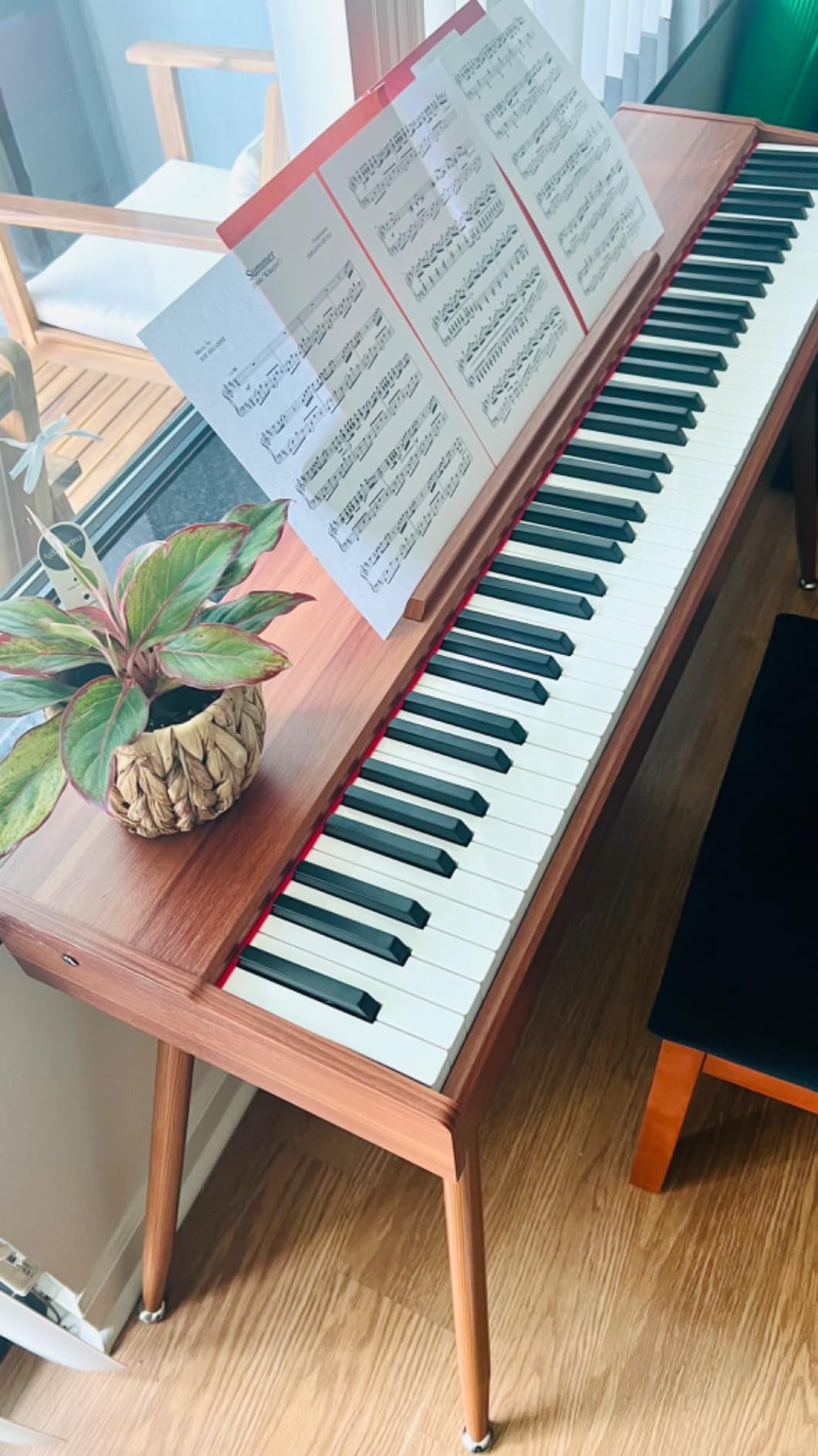 Donner DDP-80 Digital Piano 88 Key Weighted Keyboard, Full-size Electric Piano for Beginners, with Sheet Music Stand, Triple Pedal, Power Adapter, Supports USB-MIDI Connecting, Retro Wood Color customer photo 1