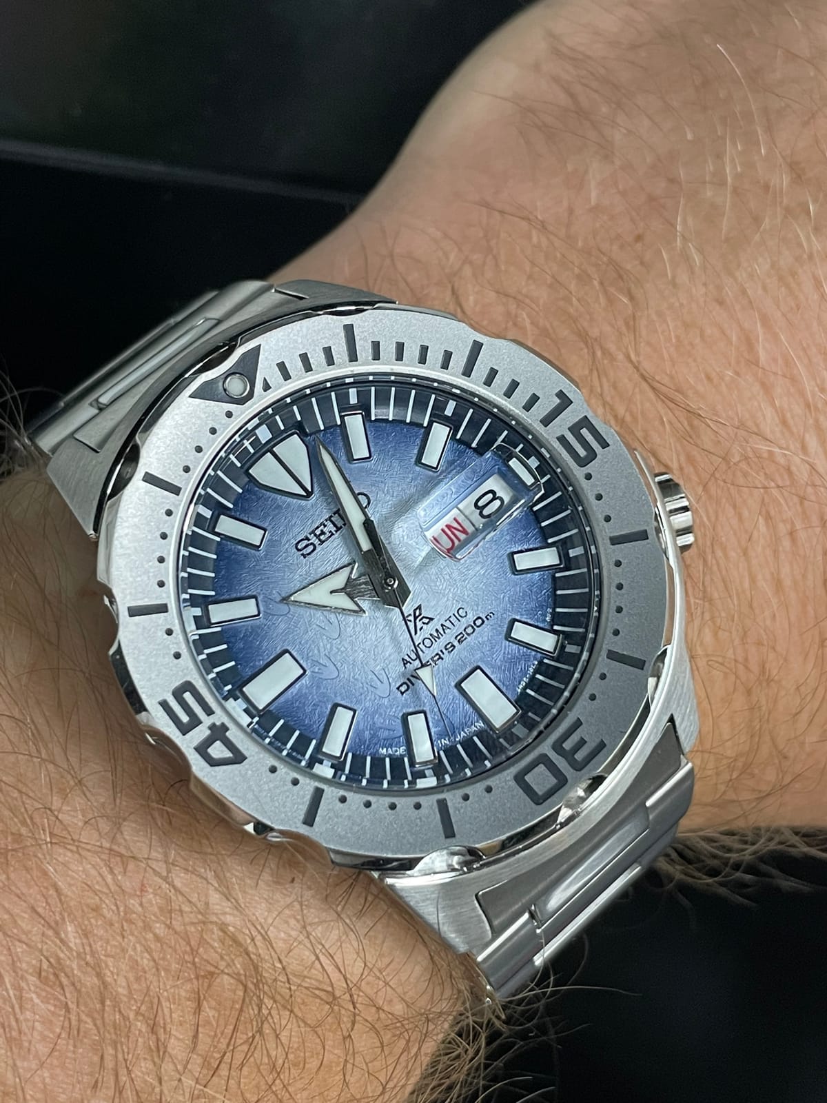 Seiko SRPG57 Men's - Prospex - Automatic Diver Watch, Blue Dial, Stainless Steel, 200M Water Resistant with Day/Date Display customer photo 2