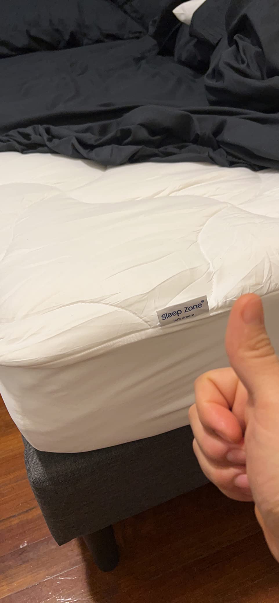 SLEEP ZONE Cooling Mattress Topper Queen Mattress Pad, Quilted Fitted Mattress Cover, Machine Washable, Soft Fluffy Down Alternative, Deep Pocket 8~21 inch (White, Queen) customer photo 2