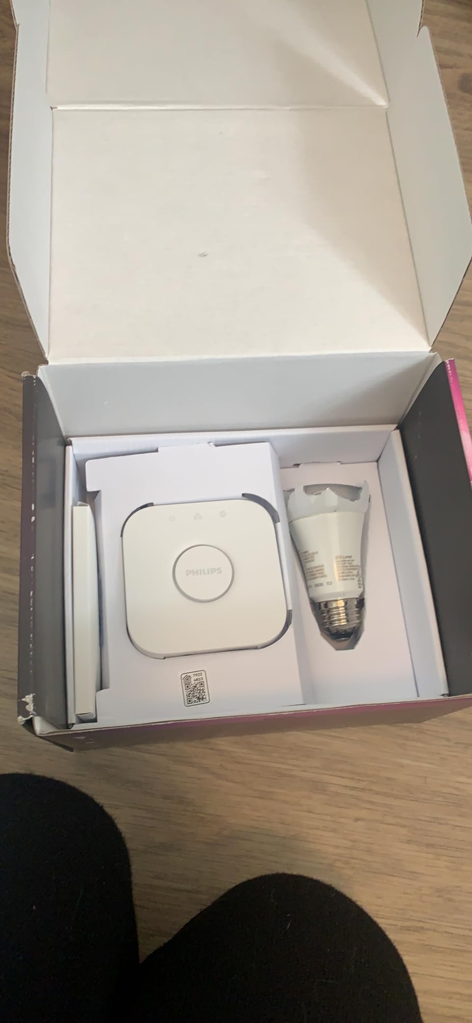Philips Hue Smart Light Starter Kit - Includes (1) Bridge and (4) 75W A19 E26 LED Smart White and Color Ambiance Bulbs - Control with App - Compatible with Alexa, Google Assistant, and Apple HomeKit customer photo 1
