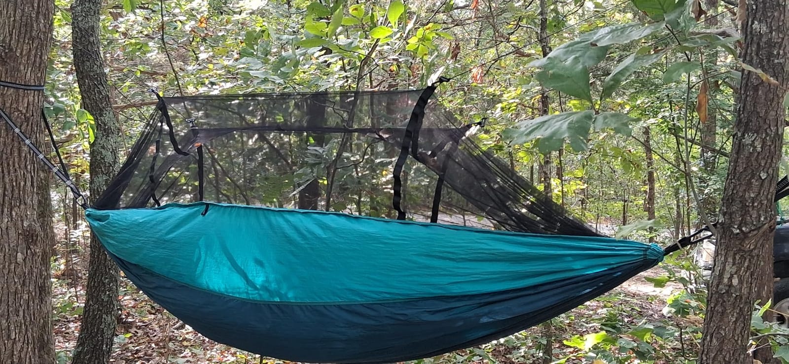 AnorTrek Camping Hammock with Mosquito Net, Double & Single Lightweight Portable Hammocks with Tree Straps, Parachute Hammock for Camping, Backpacking customer photo 2