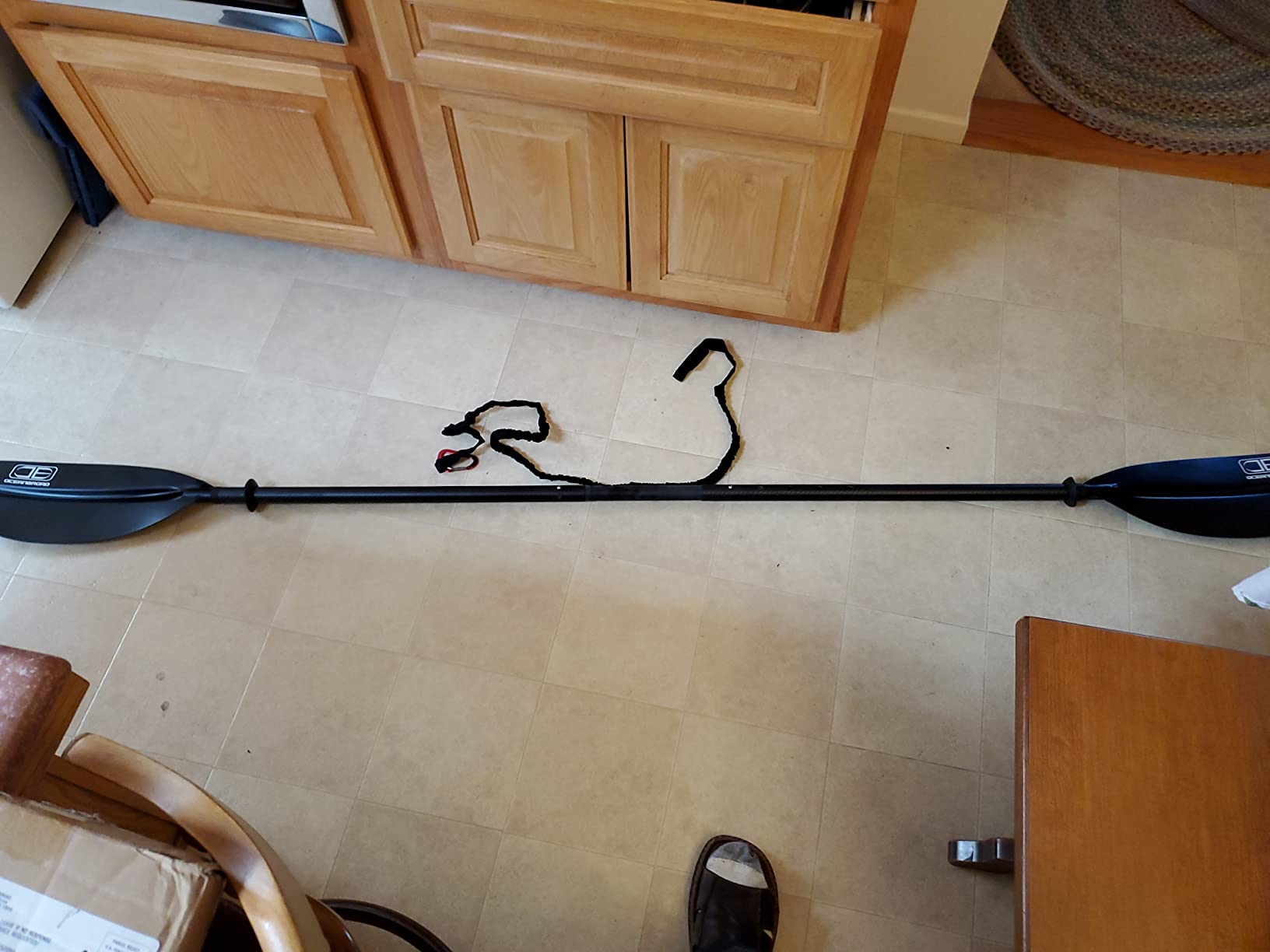OCEANBROAD Adjustable Carbon Fiber Kayak Paddle 86in/220cm to 94in/240cm Kayaking Oar for Adults with Paddle Leash 1 Paddle customer photo 1