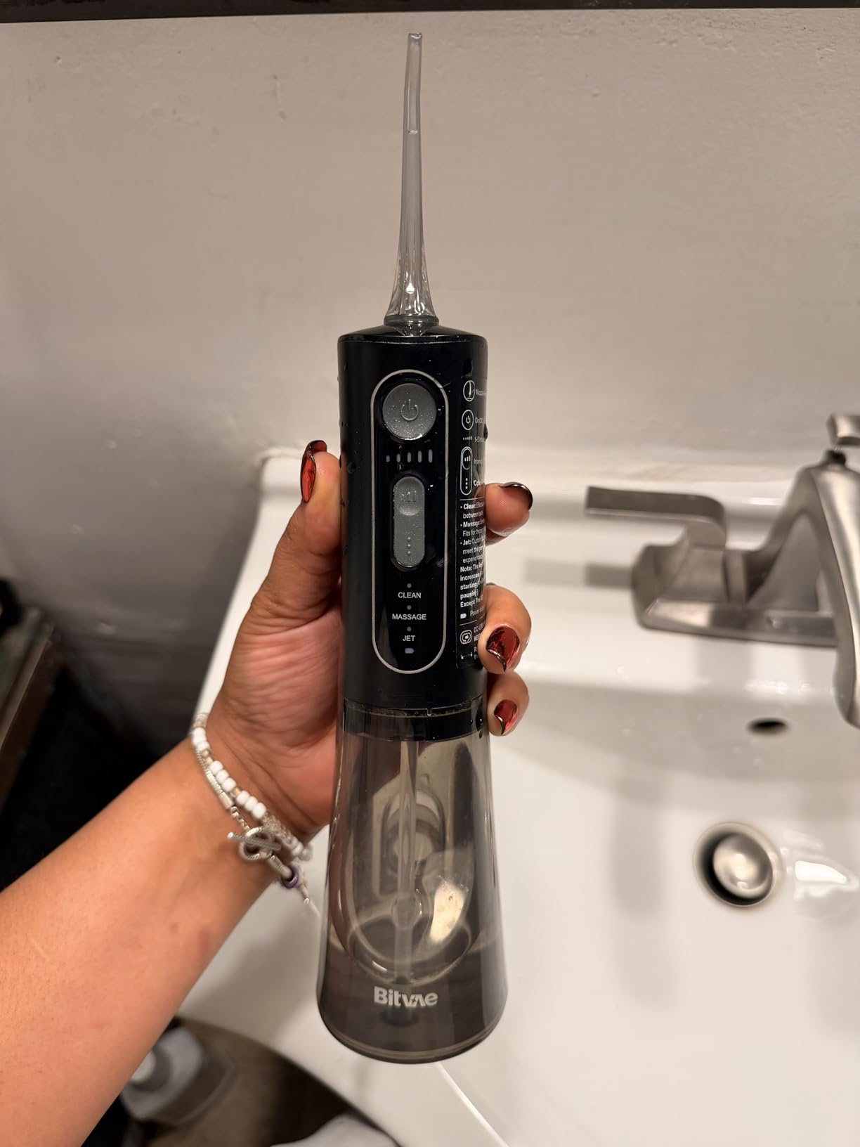 Bitvae Water Dental Flosser Teeth Picks, Cordless Portable Oral Irrigator, Powerful and Rechargeable Oral Irrigator, Brace Care, IPX7 Waterproof Water Dental Picks for Cleaning, Quartz Pink customer photo 2