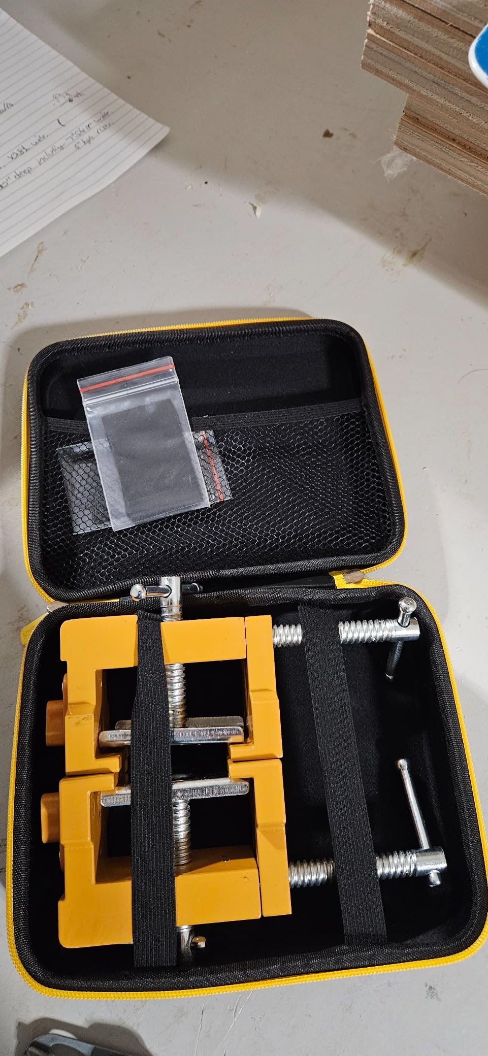 MANRAM Cabinet Clamps 2 Pack, Heavy Duty Cast Steel Face Frame Alignment Tool with Integrated Drill Guide, EVA Protective Pads and Carrying Case for Cabinet Installation customer photo 1