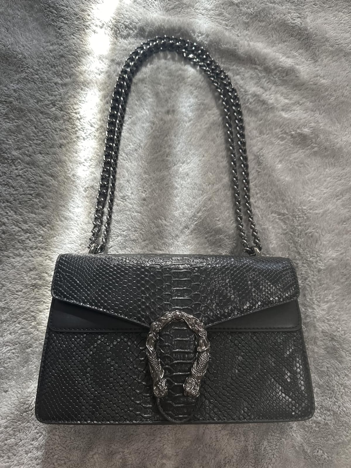 MYHOZEE Crossbody Bags for Women - Snake Printed Clutch Purses Leather Chain Shoulder Bags Evening Handbags customer photo 1