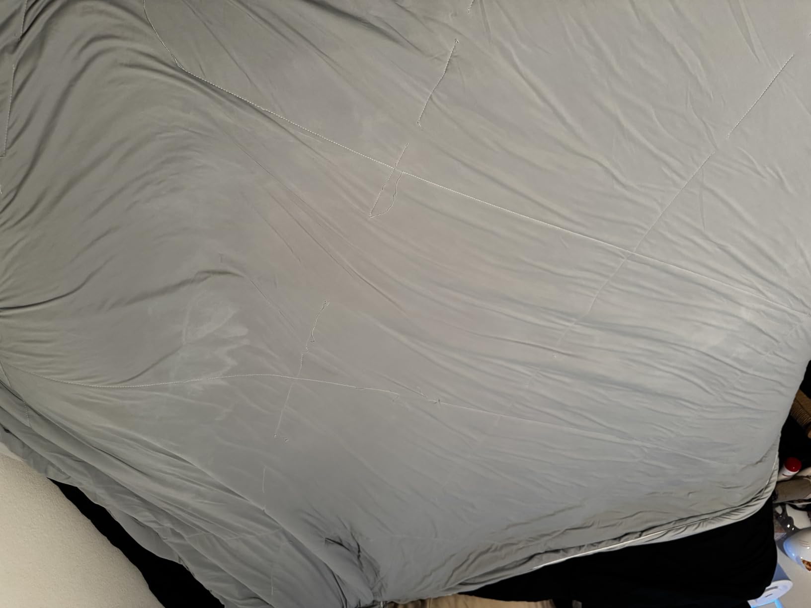 Cozy Bliss Cooling Comforter for Hot Sleepers Queen Size, Gray customer photo 2