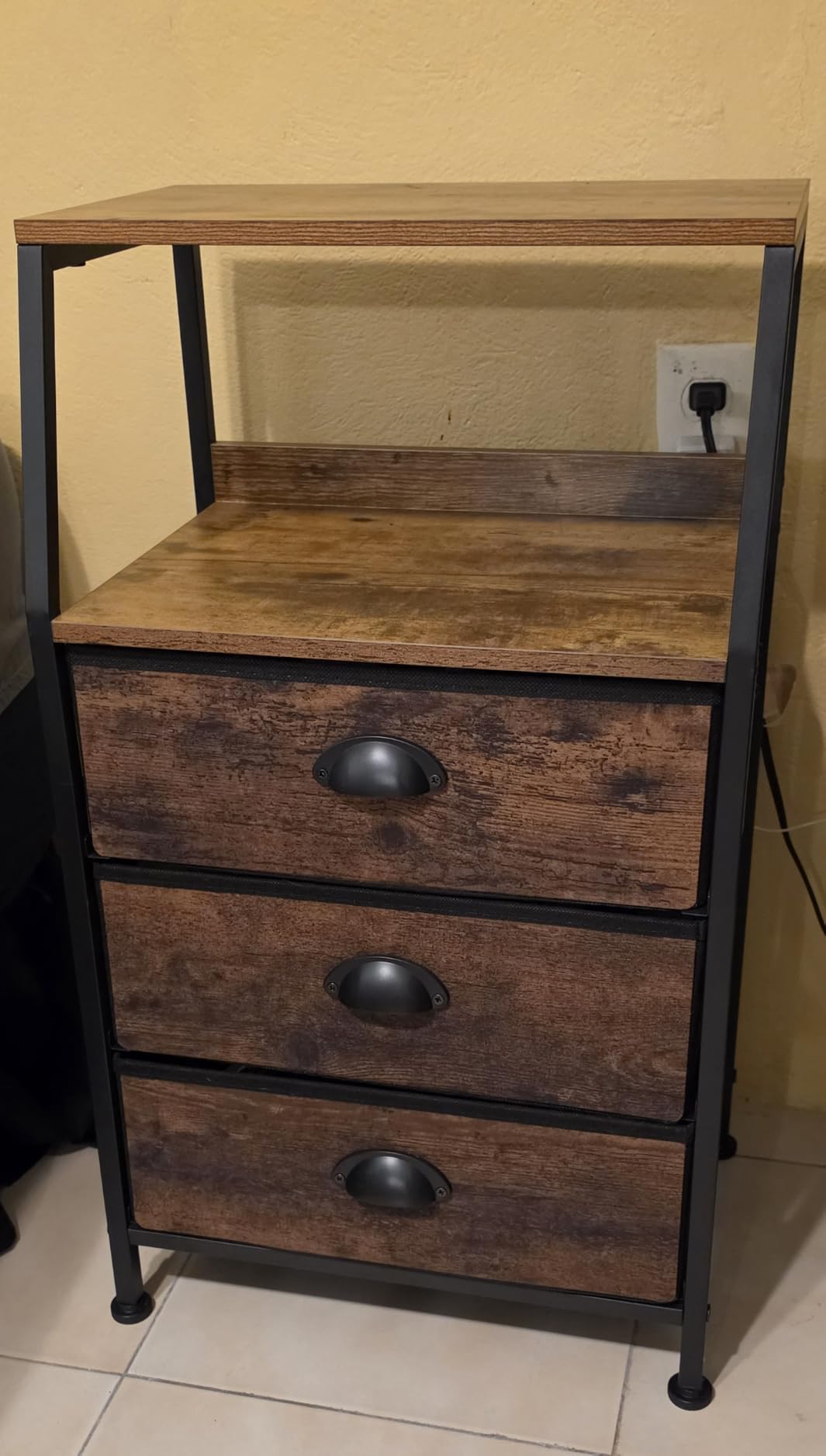 Furnulem Tall Nightstand with 4 Fabric Drawers, Small Dresser for Bedroom customer photo 1