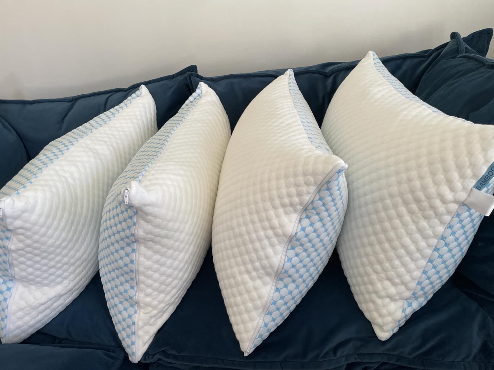 EASELAND Cooling Queen Size Firm Pillows, Shredded Memory Foam Set of 2 customer photo 2