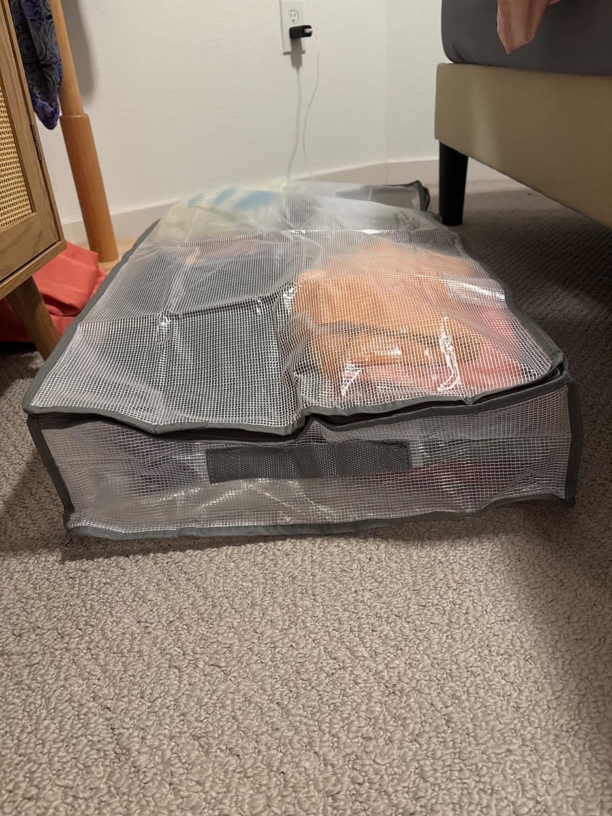 2 Pack Under Bed Storage Containers Bins, Humid-Proof Plastic Underbed Storage Bins, Clothes Storage and Organization Bags, Under the Bed Blanket Storage with Handles for Clothes, Bedroom customer photo 2