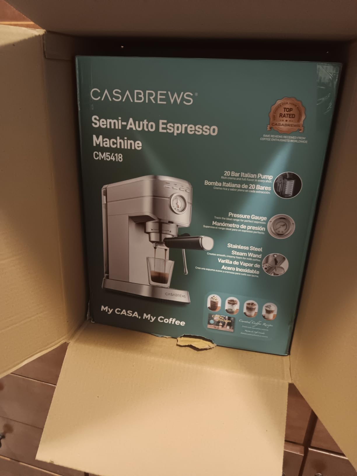CASABREWS CM5418 Espresso Machine, Espresso Coffee Maker with Steam Wand customer photo 2