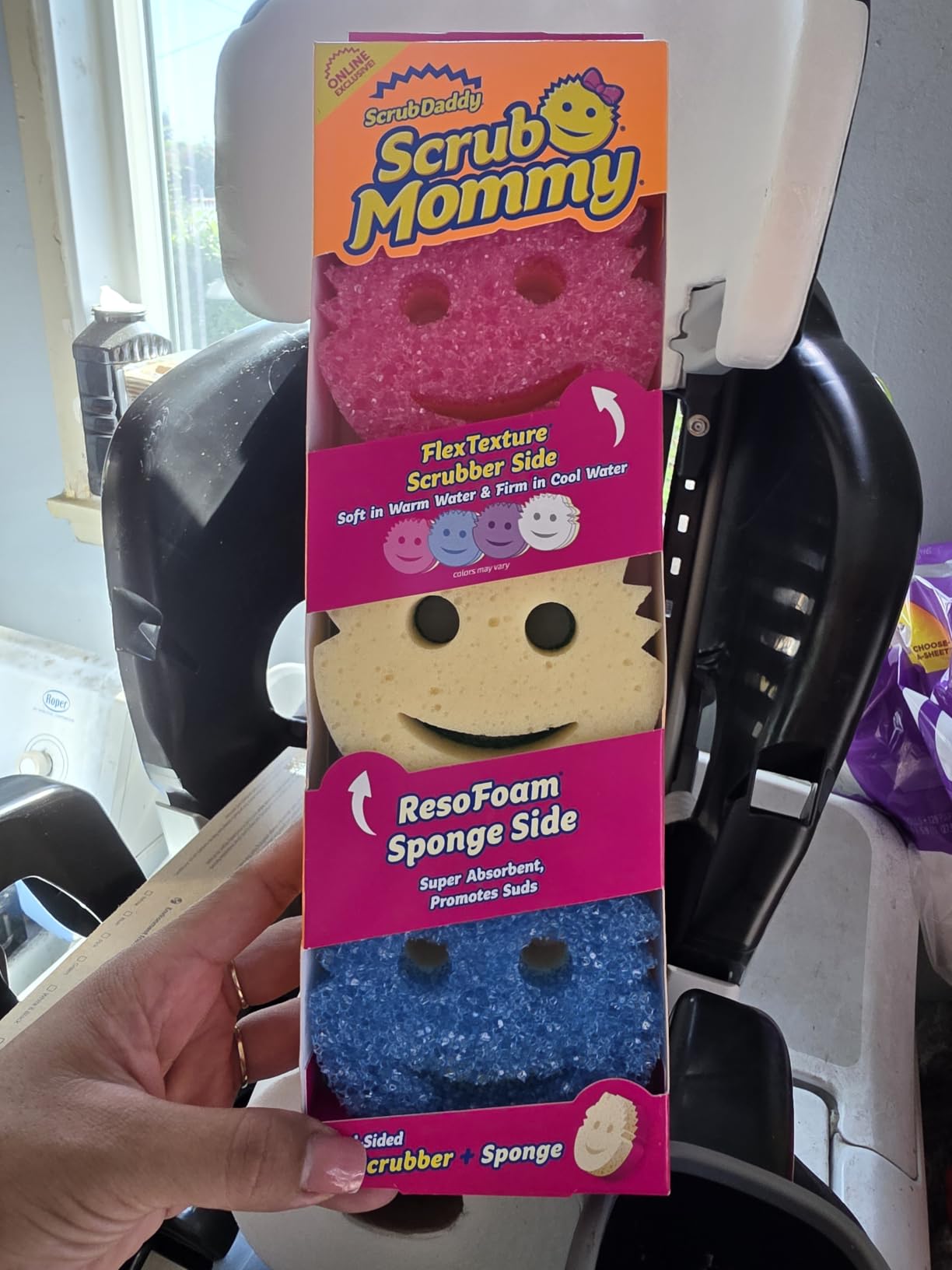 Scrub Mommy Kitchen Sponges - Dual-Sided Dish Sponges for Scrubbing - Non-Scratch Cleaning Sponges for Washing Dishes, Bathroom & Multi-Surface Cleaning - Online Exclusive (3 Count) customer photo 2
