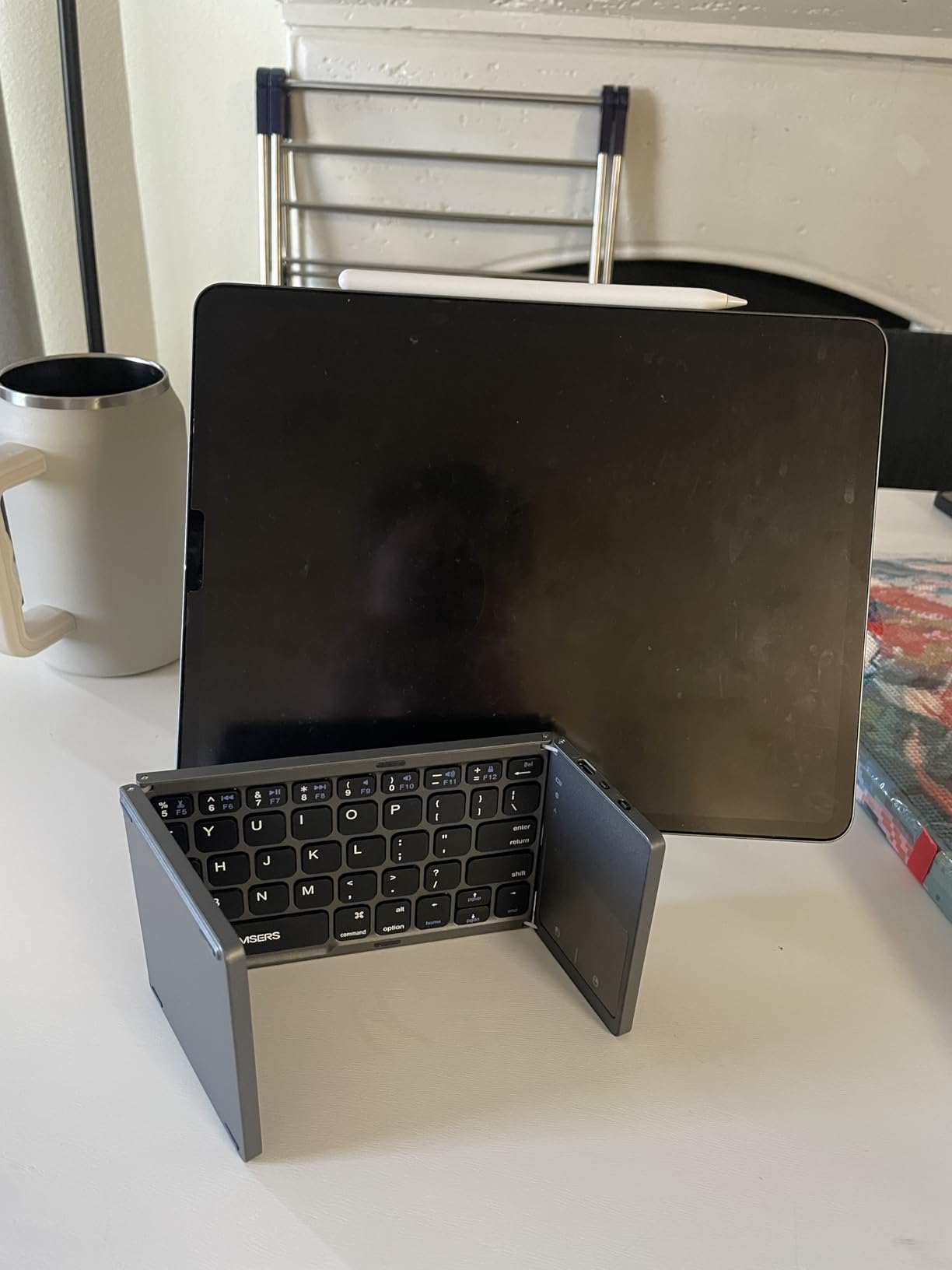Samsers Foldable Bluetooth Keyboard with Touchpad, Ultra Slim Compact,Black customer photo 1