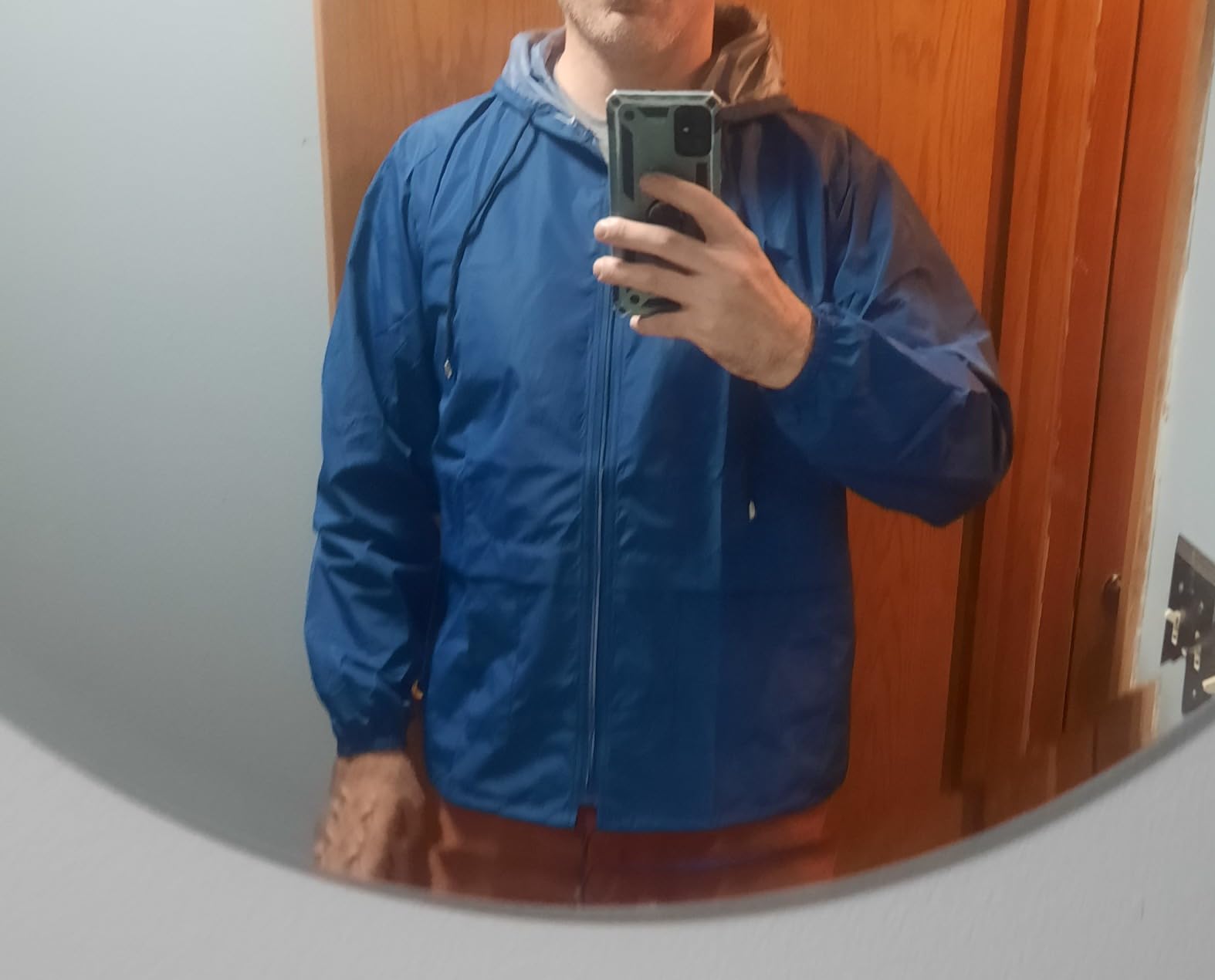 COOFANDY Mens Packable Rain Jacket Lightweight Waterproof Raincoat with Hood Outdoor Rain Gear Travel Hiking Cycling customer photo 1