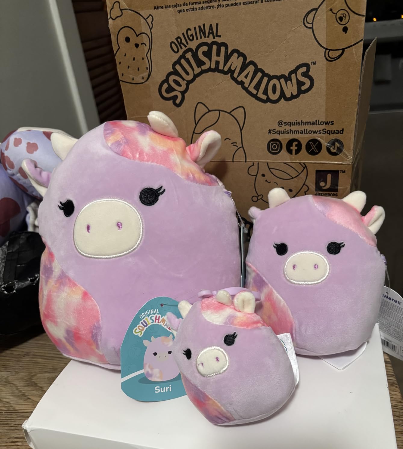 Squishmallows Original Suri Sunset Cow 3-Pack (3.5in, 5in, 8in) – Official Jazwares Plush customer photo 2