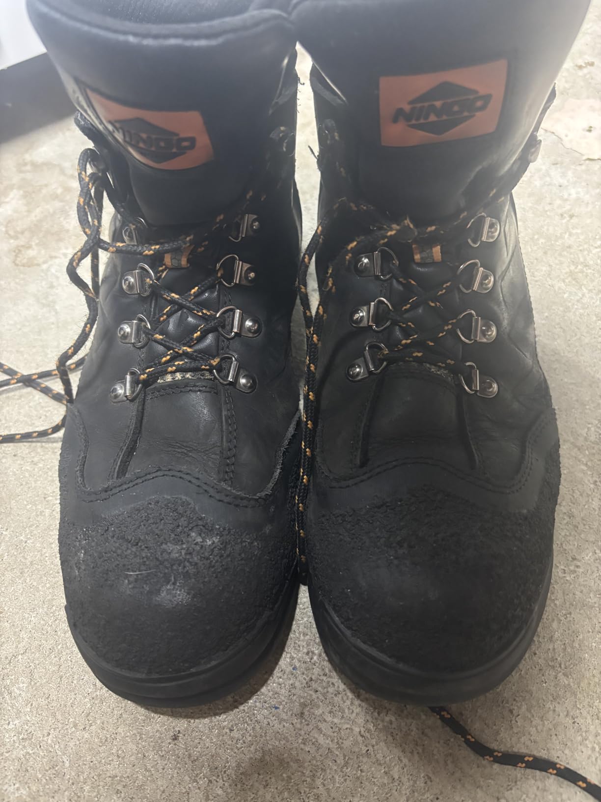 NINGO Steel Toe Work Boots for Men, Oil & Slip Resistant Construction Boots customer photo 2