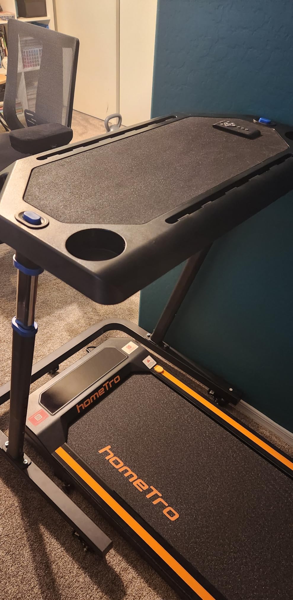 Bike Desk - Rolling Laptop Cart for Stationary Bike or Trainer - Adjustable Standing Desk to Exercise While Working or Watching TV by RAD Cycle customer photo 2
