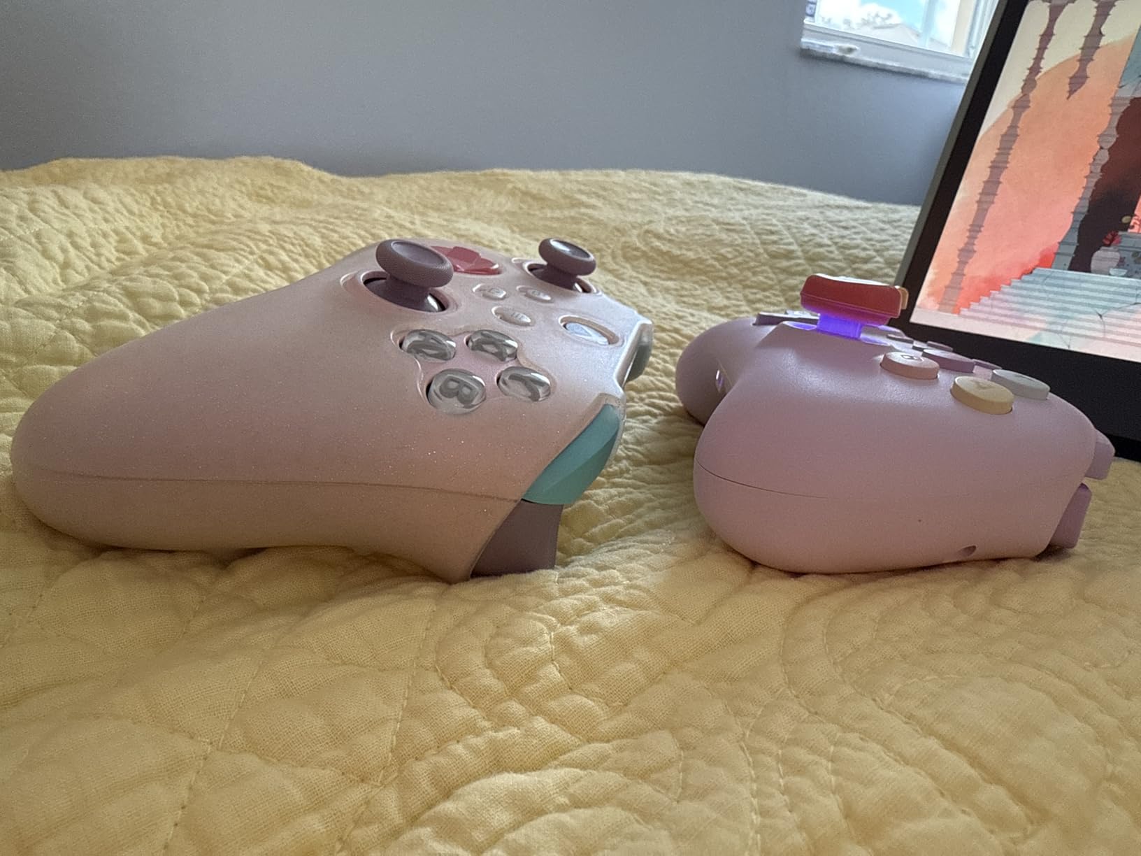 IINE Wireless Controller for Switch/PC/Android/IOS, Cute Gamepad with RGB Lights, Mini Pro Controller with Turbo/Macro/NFC Amiibo/Motion Sensor/Wake-Up/Rumble (Pink) customer photo 1