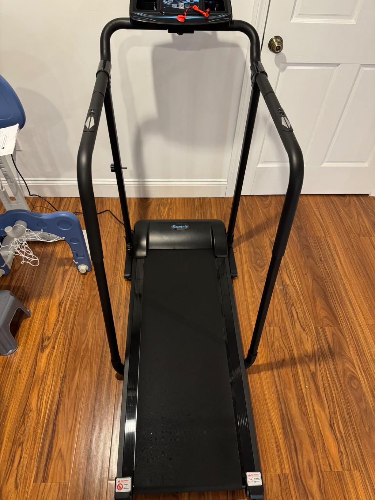 Ksports Advanced Rehab Walking Treadmill with 2.25HP Motor, Long Handrails for Balance, 287 LB Capacity, 0.4-8.0 MPH, 3-Level Incline, Bluetooth for Kinomap, Zwift & FitShow, Foldable with LCD Display customer photo 2