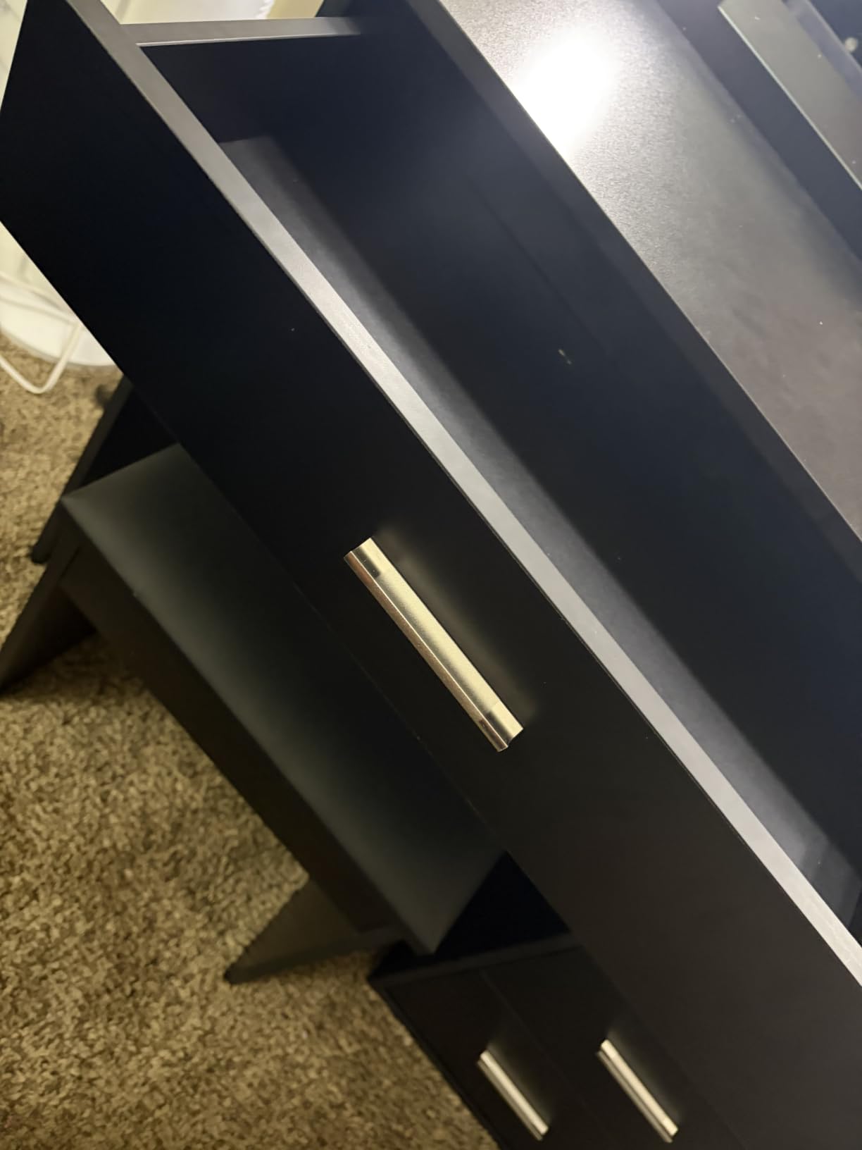 FUSOU Vanity Desk with Power Outlet, Makeup Vanity with Mirror and 12 LED Lights, 3 Lighting Modes,11 Drawers Vanity Table with Chair, Glass Top, Dressing Table for Bedroom,Dressing Room, White customer photo 1