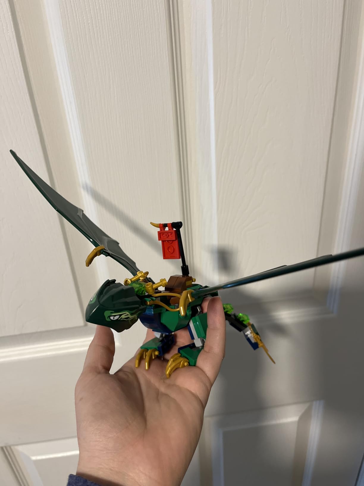 LEGO NINJAGO Lloyd's Green Forest Dragon Toy - Pretend Play Building Toy for Boys and Girls, Ages 6+ - Birthday Gift for Kids - Dragon Figurine with 2 Minifigures for Kids - 71829 customer photo 1