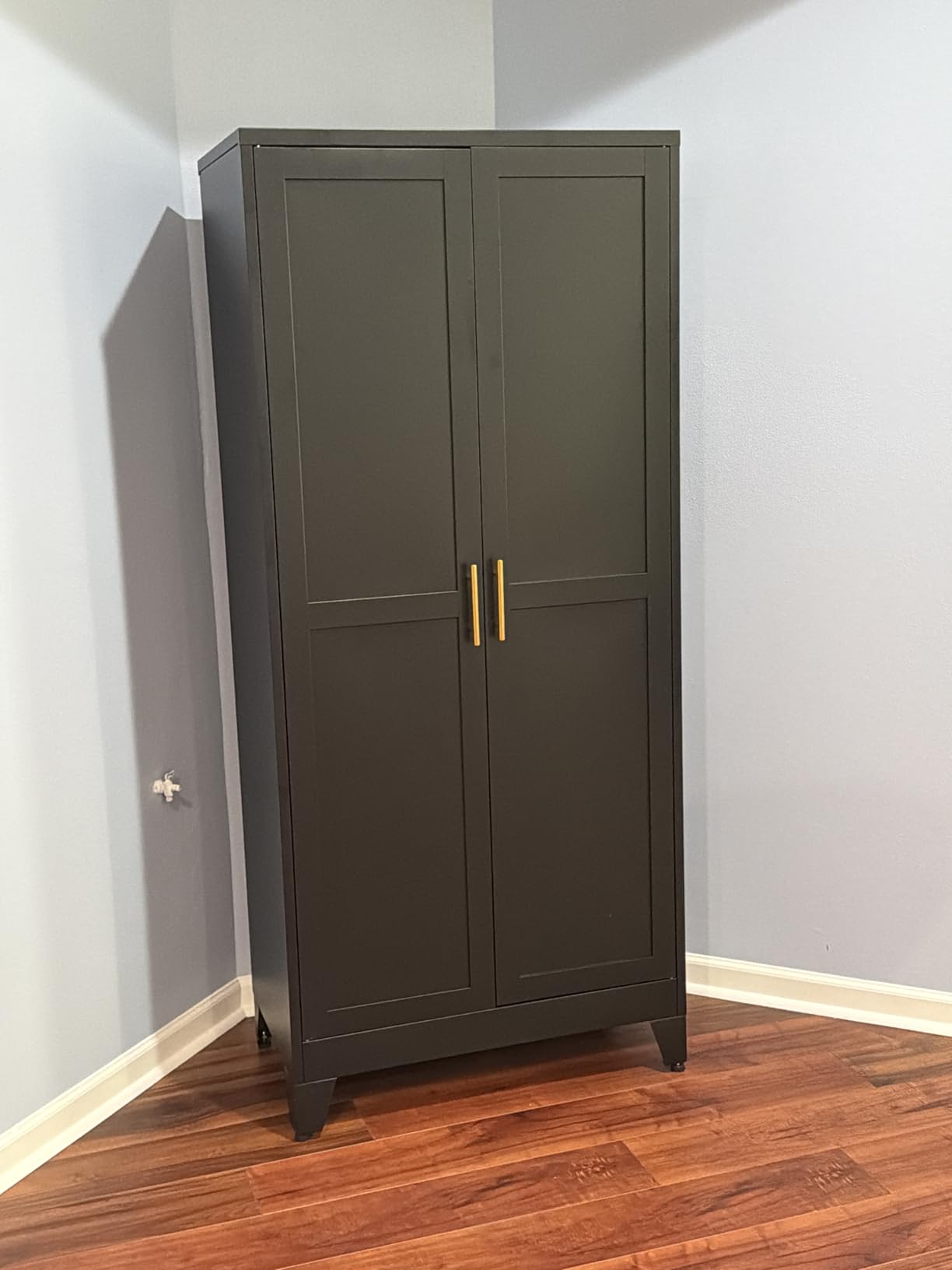 Metal Armoire Wardrobe Closet Storage Cabinet with Hanging Rod customer photo 2