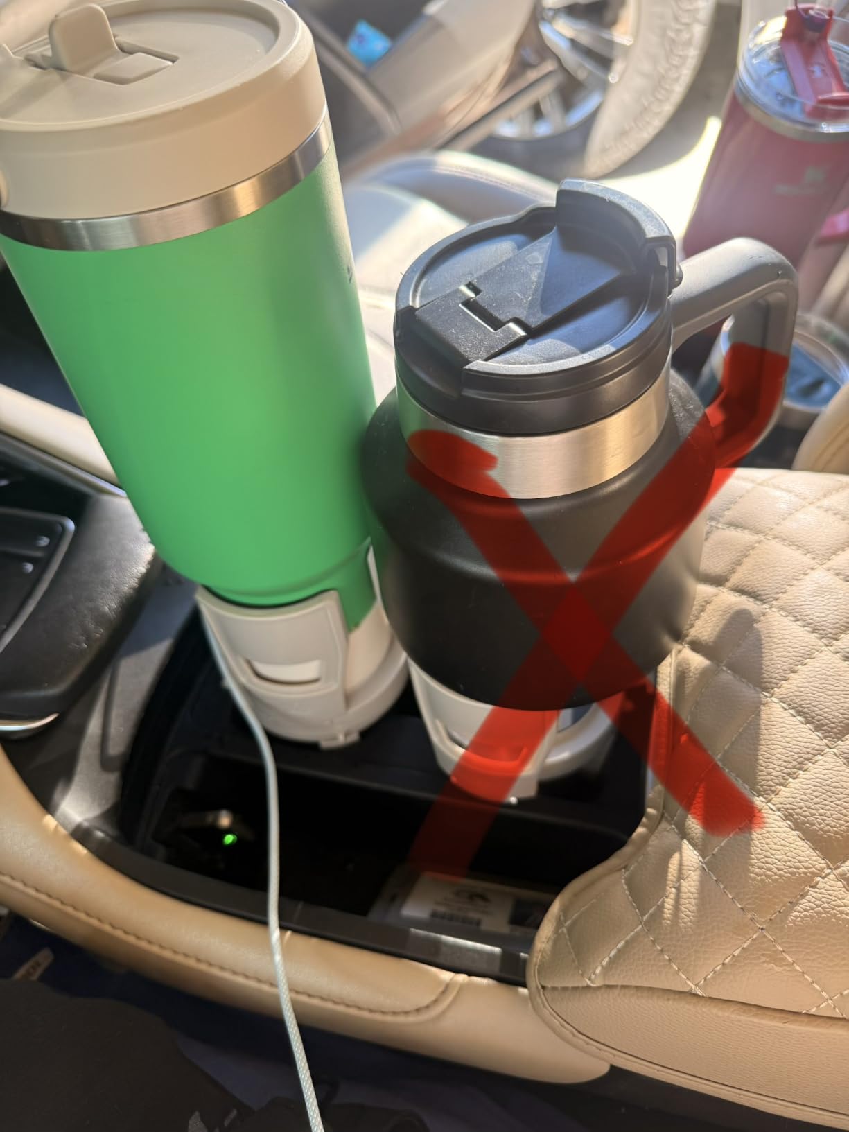 GORILLA GRIP Patent Pending Adjustable Car Cup Holder Expander, Black customer photo 2