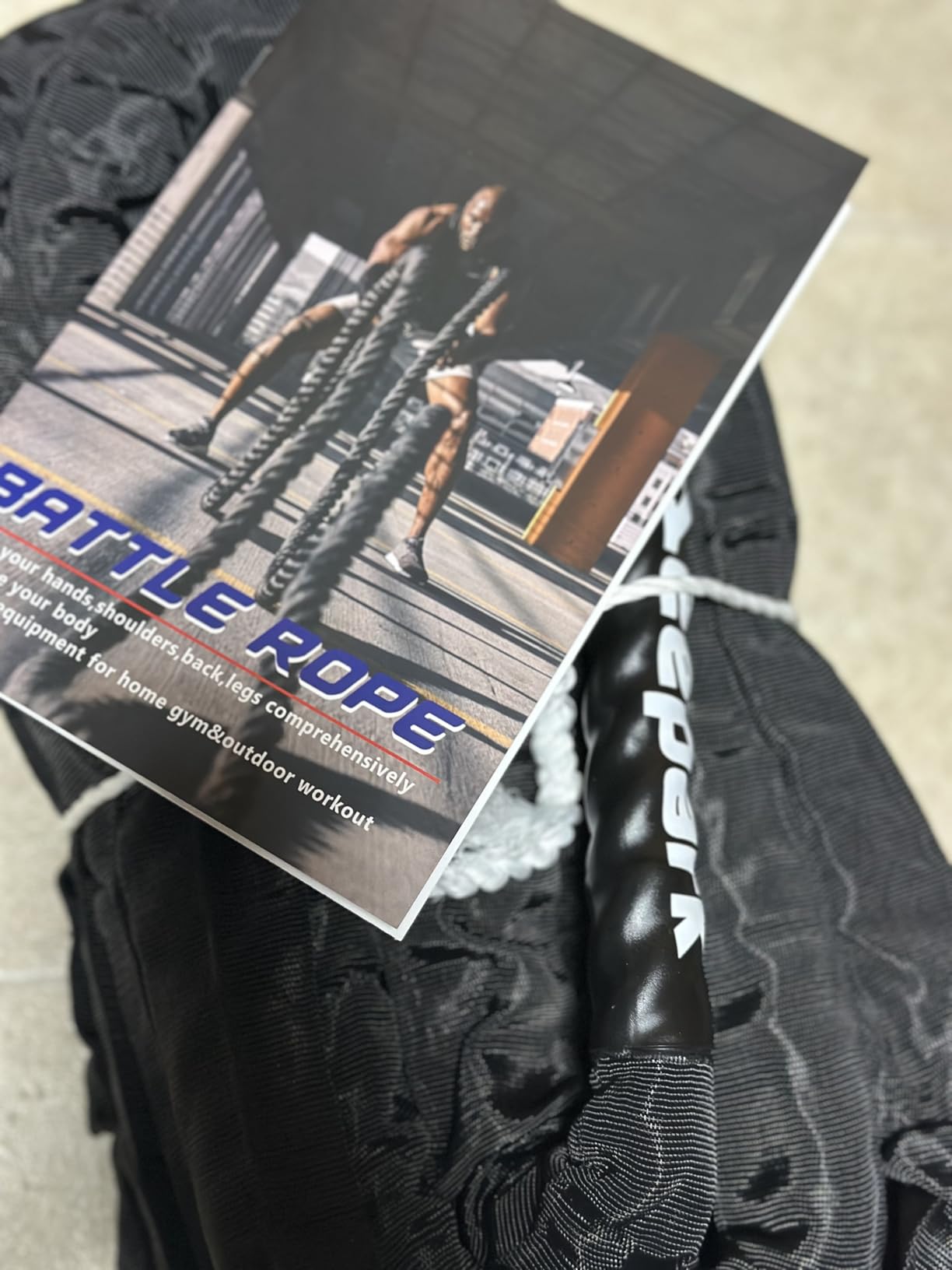 Battle Ropes for Home Gym 1 Inch Diameter 30FT Length Workout Rope Exercise Rope Training Ropes with Protective Sleeve for Kids Men Women Exercise Fitness & Strength Training customer photo 1