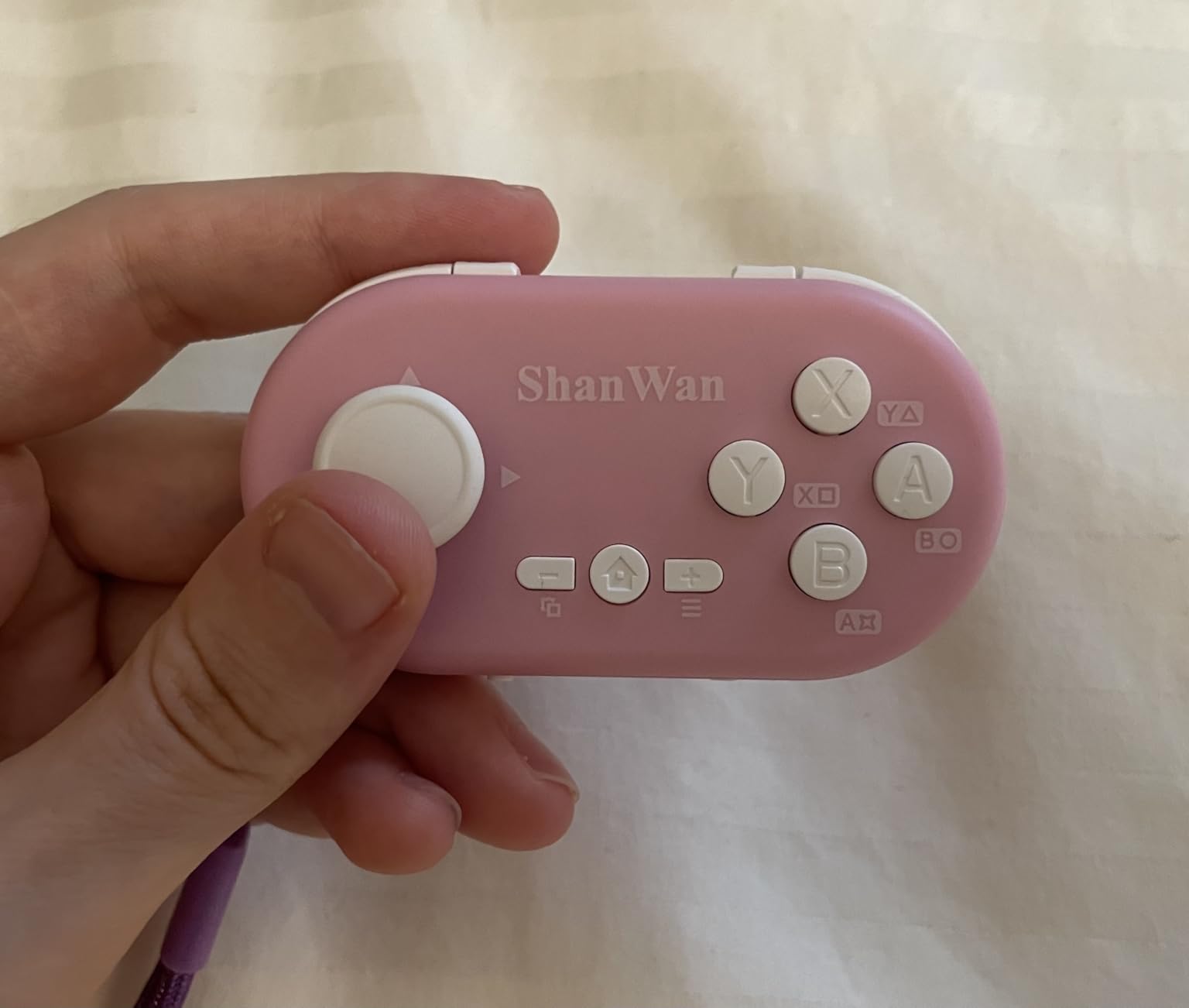 ShanWan Mini Bluetooth Gamepad, Gyro Motion Control, Custom Button Mapping, Keychain Size and Easy to Carry with Nintendo Switch, Switch 2, PC, PS4, Android, iOS customer photo 2
