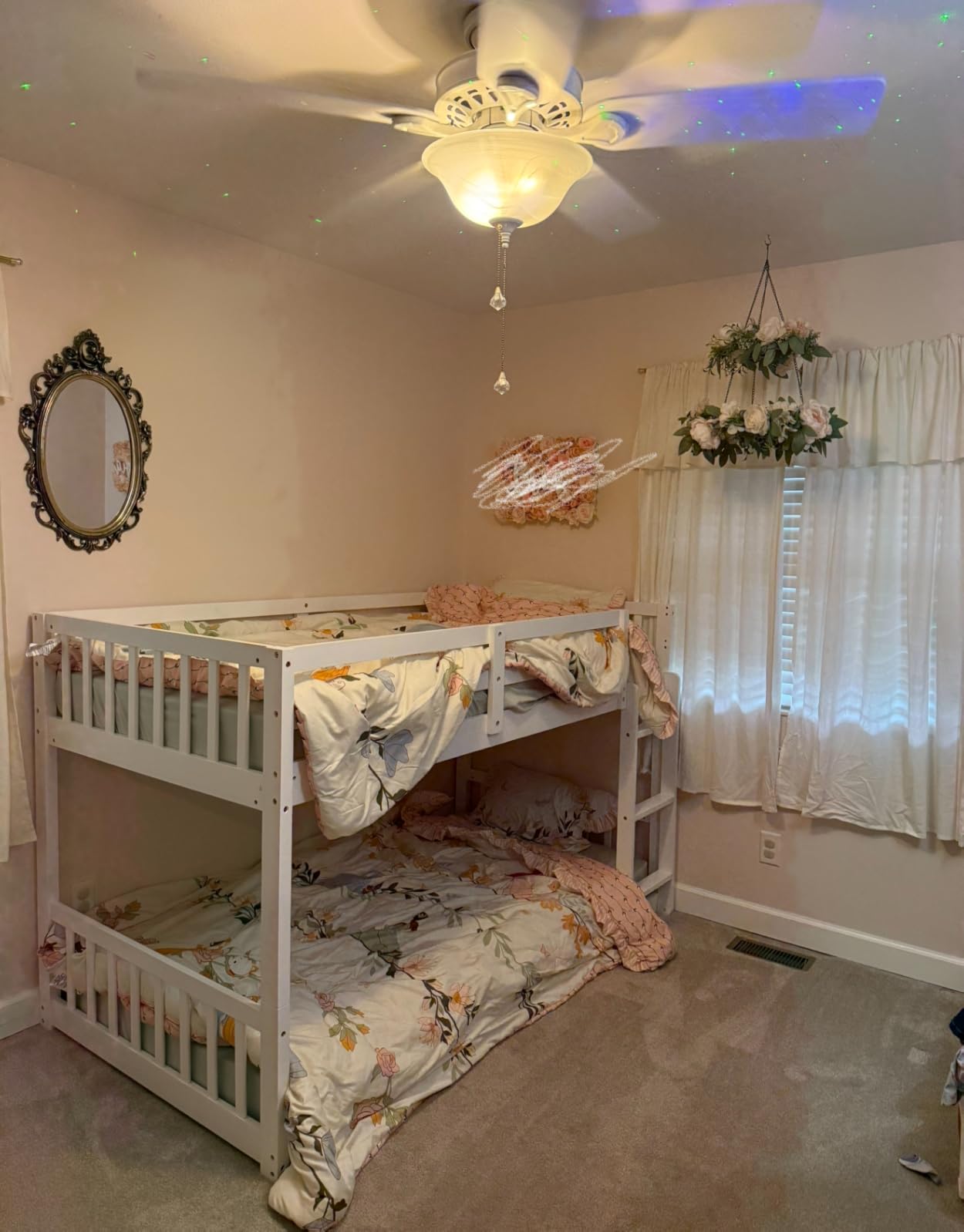 JOYMOR Solid Wood Low Twin Over Twin Bunk Bed for Kids/Junior, Bunk Bed Frame with Guardrails & Ladder for Boys Girls, No Box Spring Needed (Black) customer photo 1