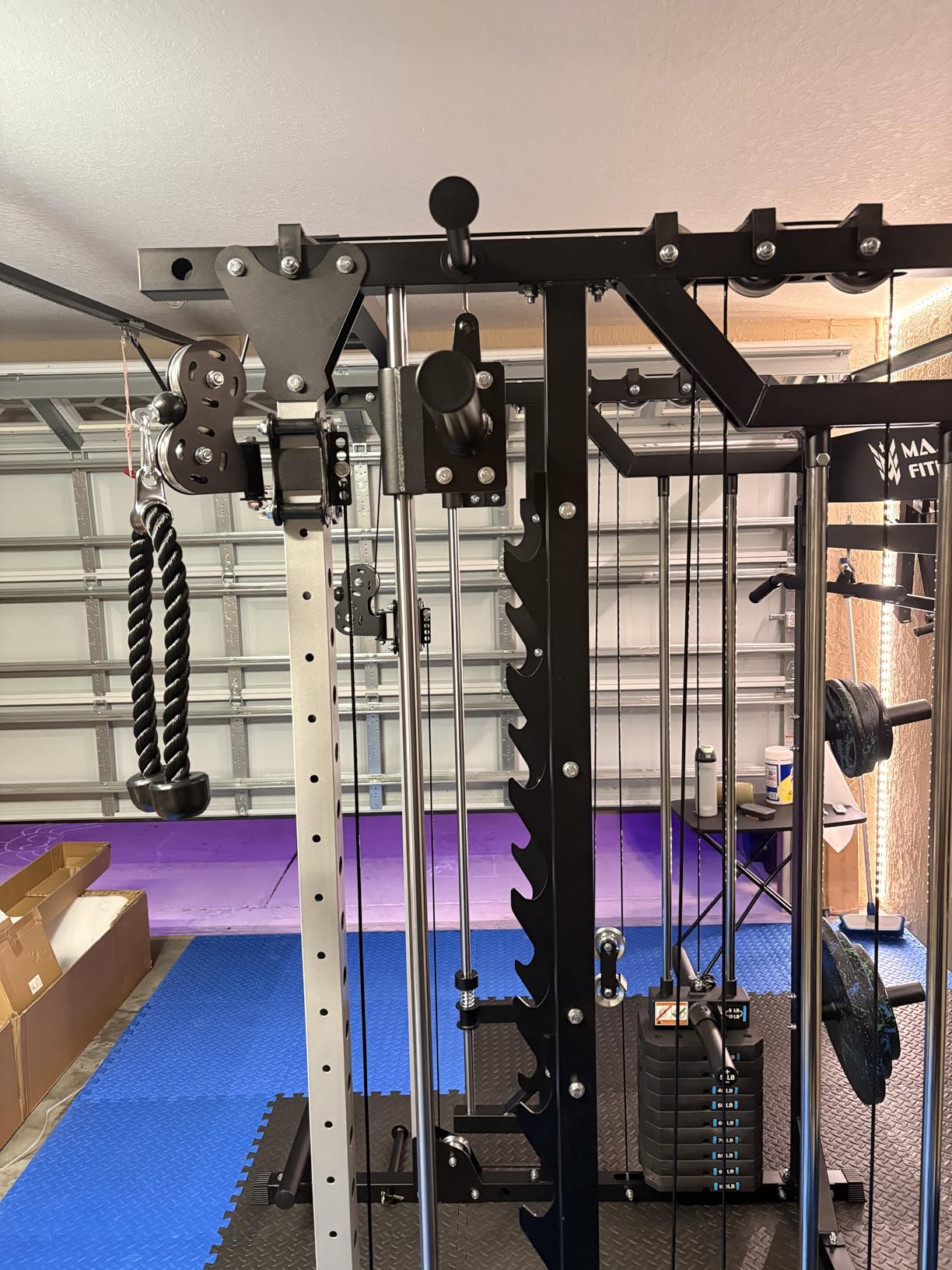 Major Fitness Drone2 Advanced Training Smith Machine – All-in-One Home Gym Squat Rack with Aluminum Pulley Set, Weight Bar, Dual LAT Pull-Down Systems & Cable Crossover Machine for Full-Body Workouts customer photo 1