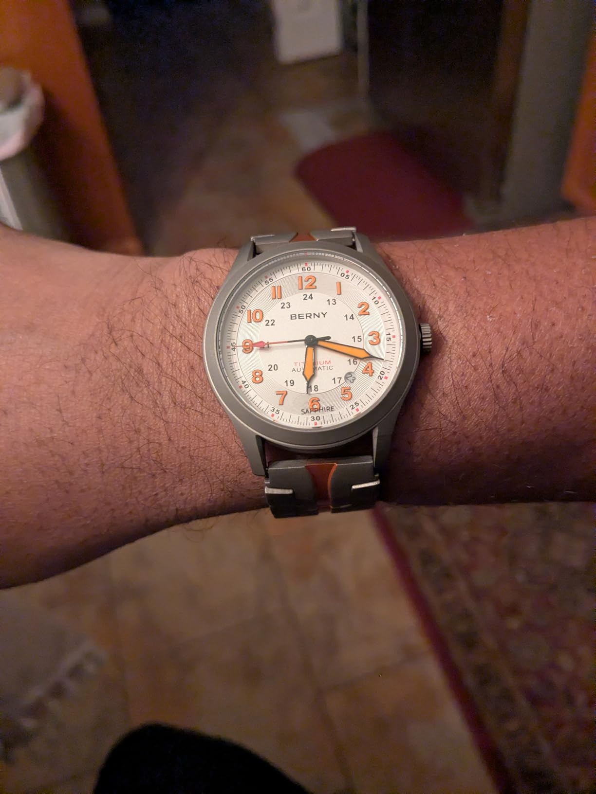BERNY Titanium Automatic Watch, 10ATM Waterproof Men's Military Field Watch customer photo 2