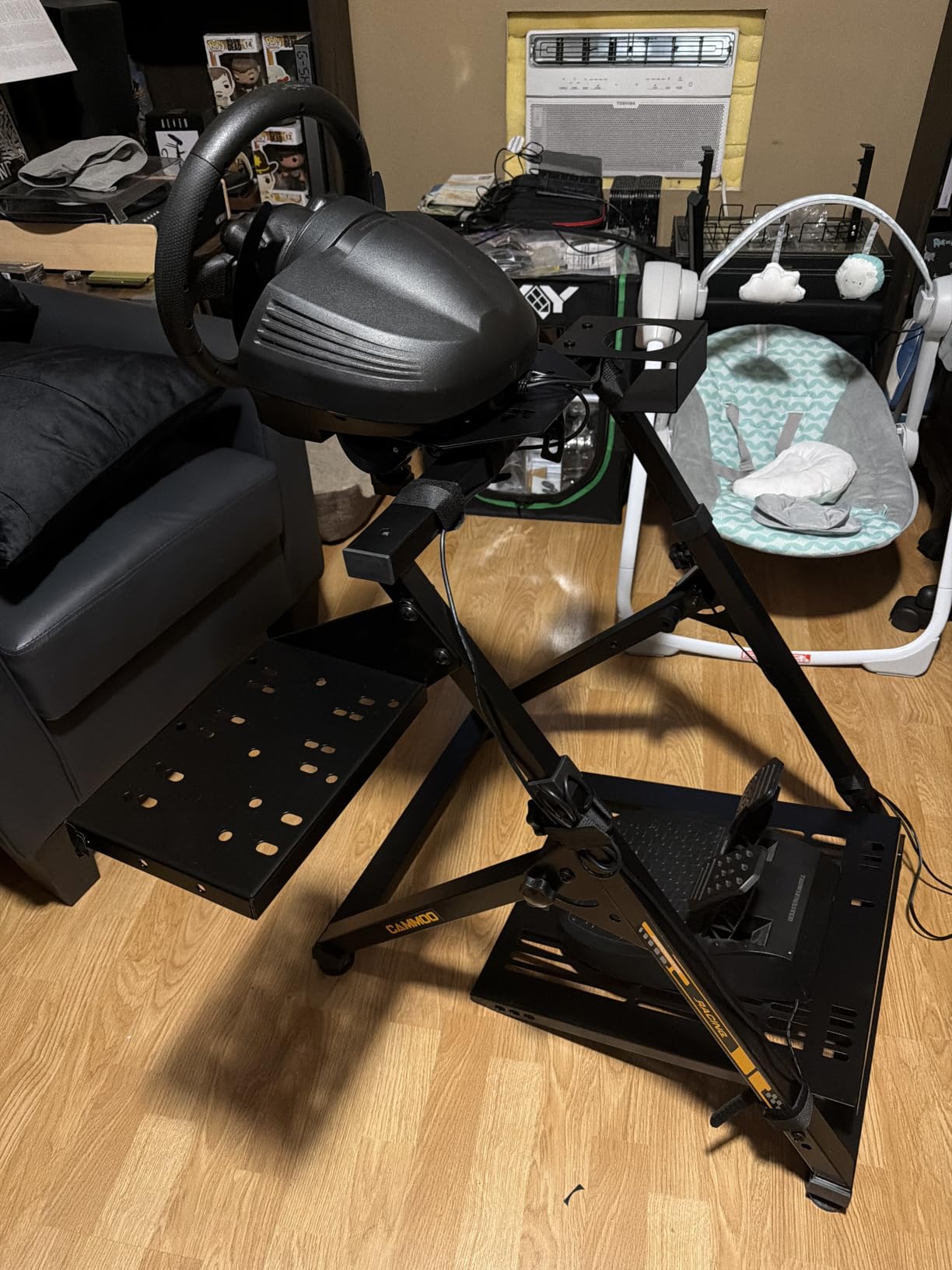 CAMMOO High Compatible Racing Wheel Stand Fits Handbrake, with Cup Holder customer photo 1