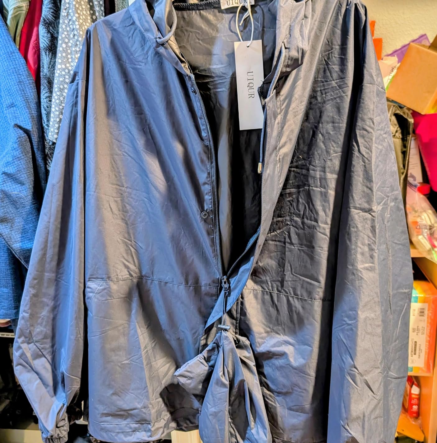 UIQUR Mens Waterproof Cycling Jacket Lightweight Packable Rain Jacket customer photo 1