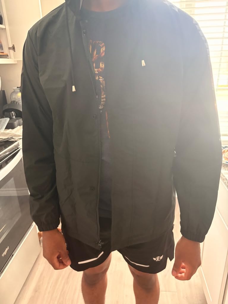 UIQUR Mens Waterproof Cycling Jacket Lightweight Packable Rain Jacket customer photo 2