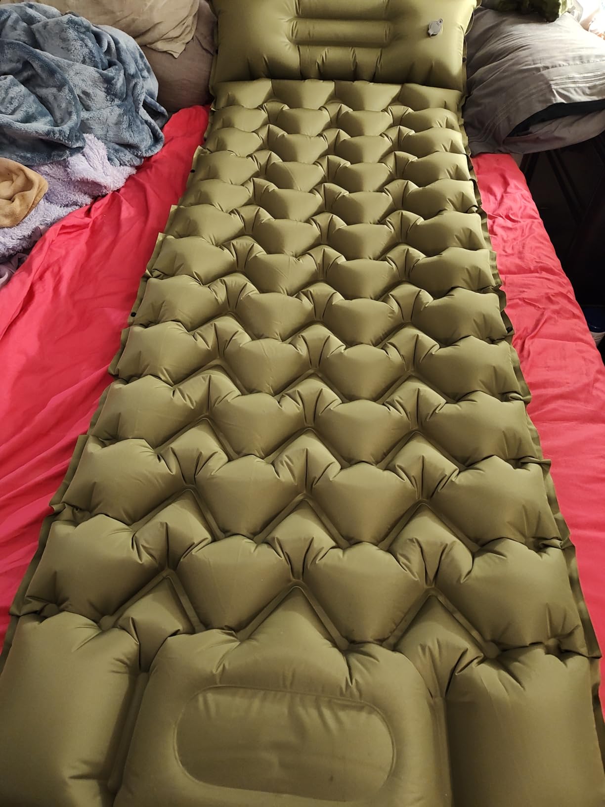 4-Inch Camping Sleeping Pad with Foot Pump and Pillow customer photo 2