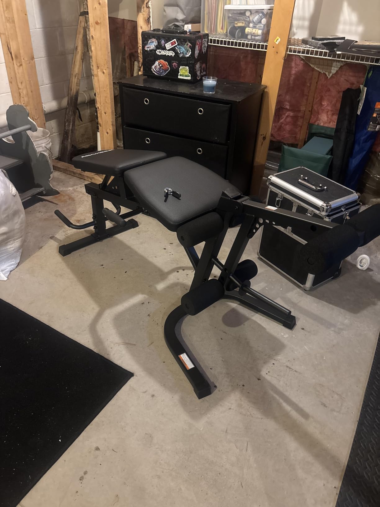 ANCHEER Leg Extension and Curl Machine, Adjustable Leg Workout Machine for Lower Body Training, 880LB Capacity Plate Loaded Leg Developer for Quads, Hamstrings & Glutes, Home Gym Equipment customer photo 2