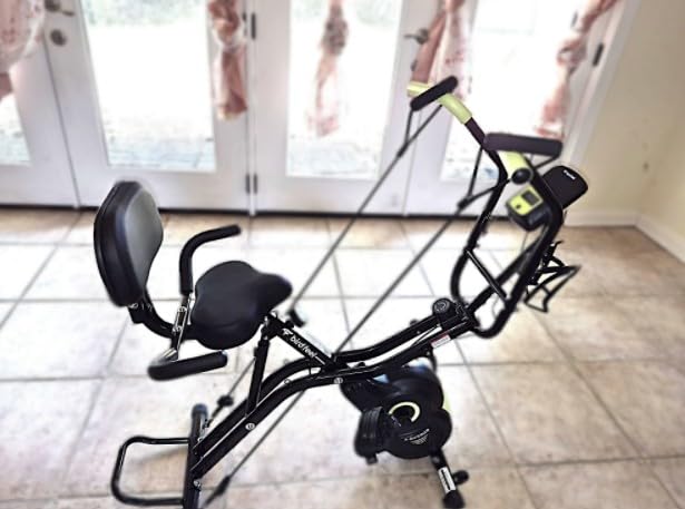 Foldable Exercise Bike, 8-Level Magnetic Stationary Bike for Home Gym customer photo 1