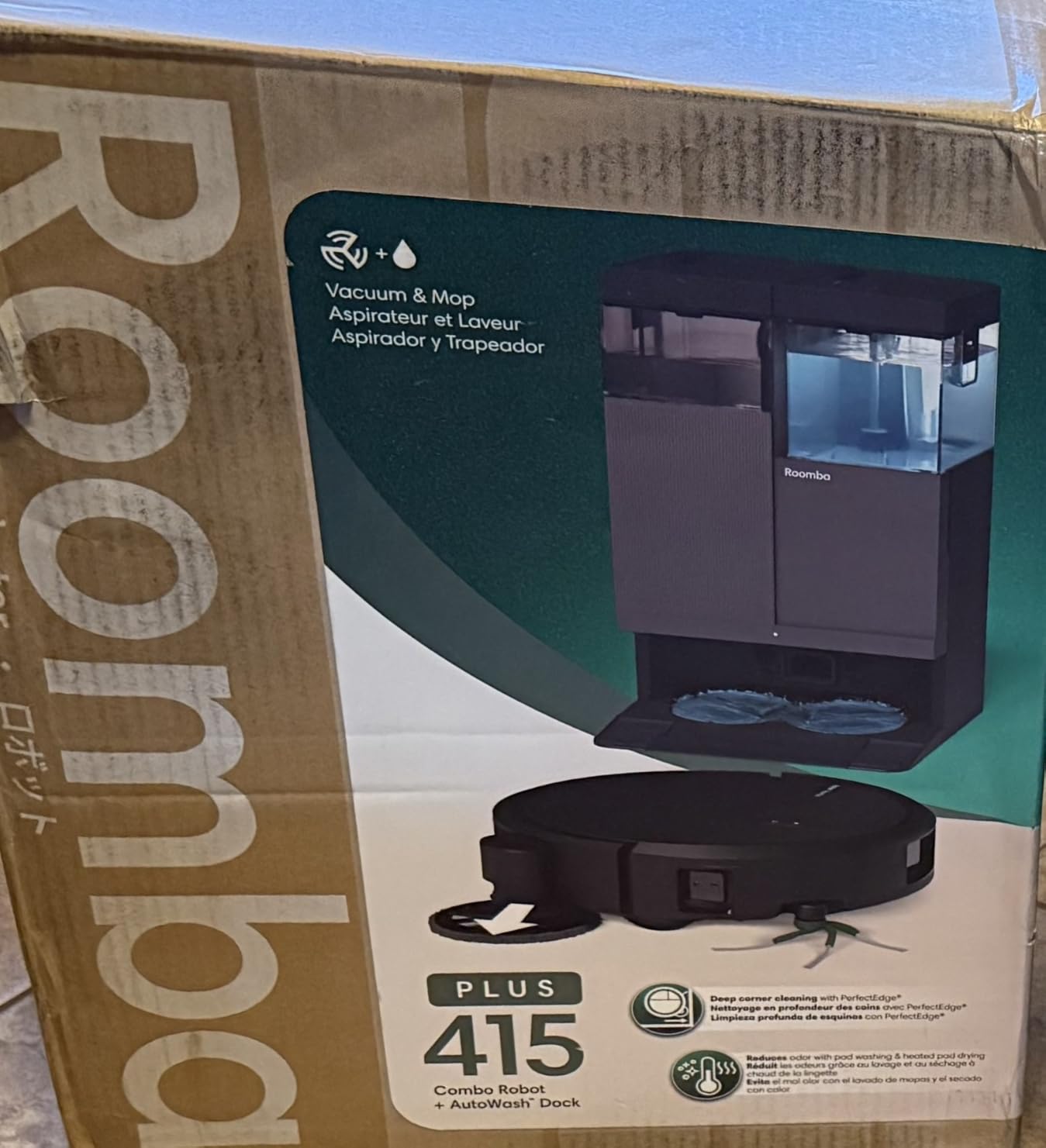 iRobot Roomba Plus 415 Robot Vacuum & Mop Combo, 2.8X More Suction, 90 Days Self-Emptying, Multifunction Dock, Self-Cleaning & Hot Dry, Smart Obstacle Avoidance, Lifting Spinning Mops, Ideal for Pets customer photo 2