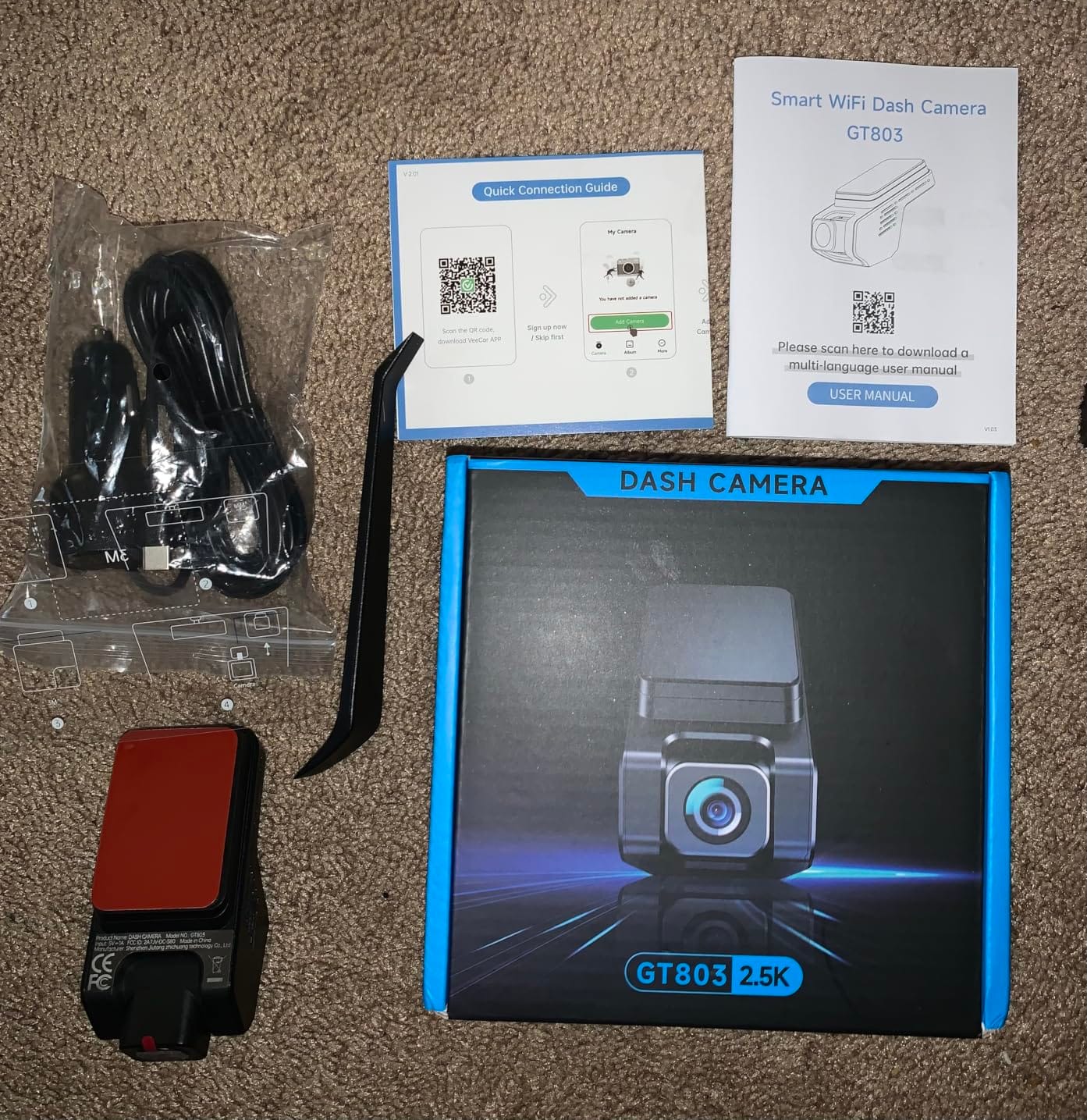 Dash Cam Front and Inside, 2.5K+ 1080P Cabin Camera for Cars with 32GB Card customer photo 2
