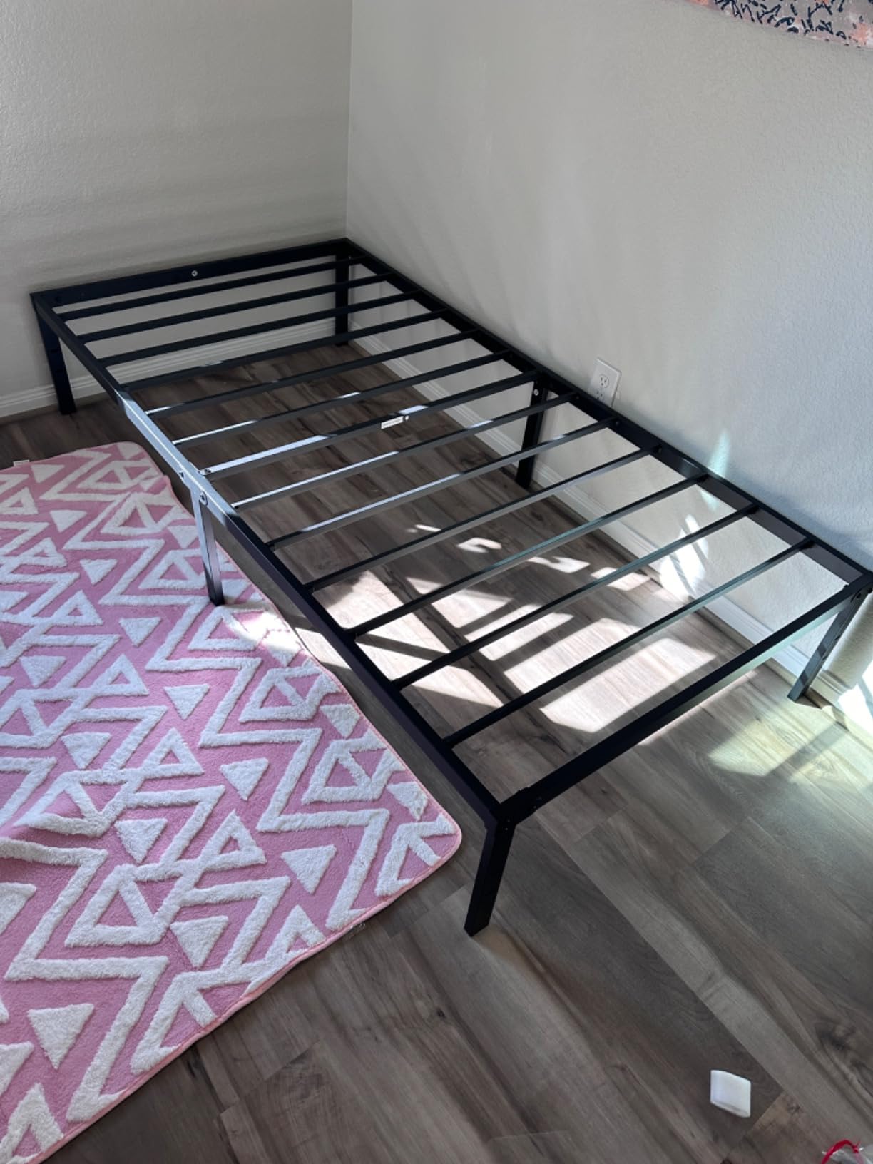 DUMOS Metal Bunk Bed Twin Over Twin with Ladder and High Guardrail, 400LBS customer photo 1