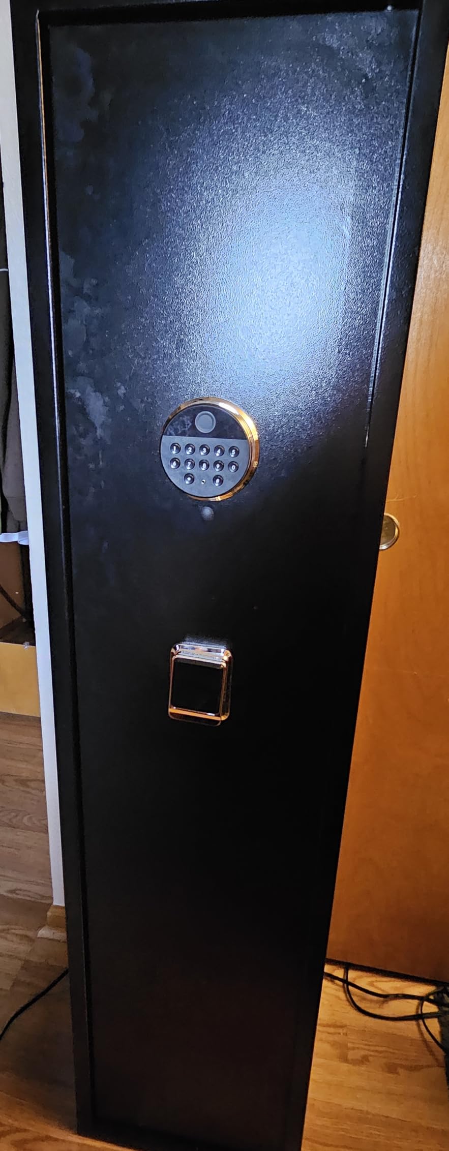 Large Gun Safe for Rifles and Pistols,Easy Assembly Biometric Gun Locker Cabinet,Long Gun Cabinet for Home & Shooting Range Quick Access Shotgun & Ammo, with Built-in Storage Box & Shelves customer photo 1
