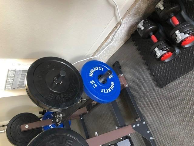 HULKFIT 2-Inch Olympic Rubber Weight Plates Sets, Bumper Plates Set with 7ft Bar, 100-390LB Set, Colored customer photo 2